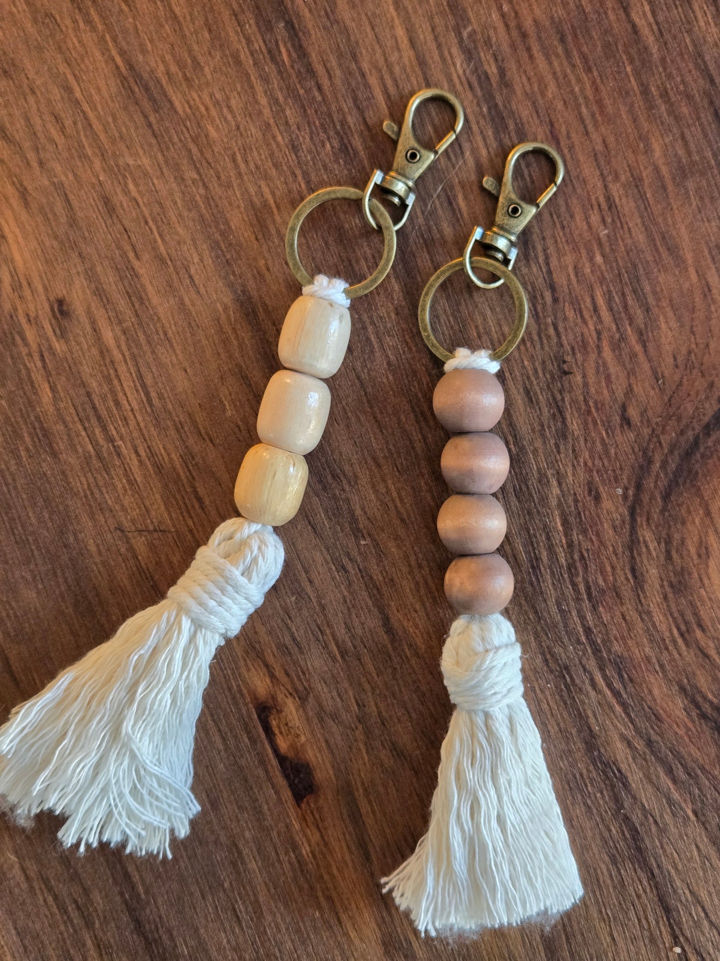Macrame | Wooden Bead Tassel Keychain