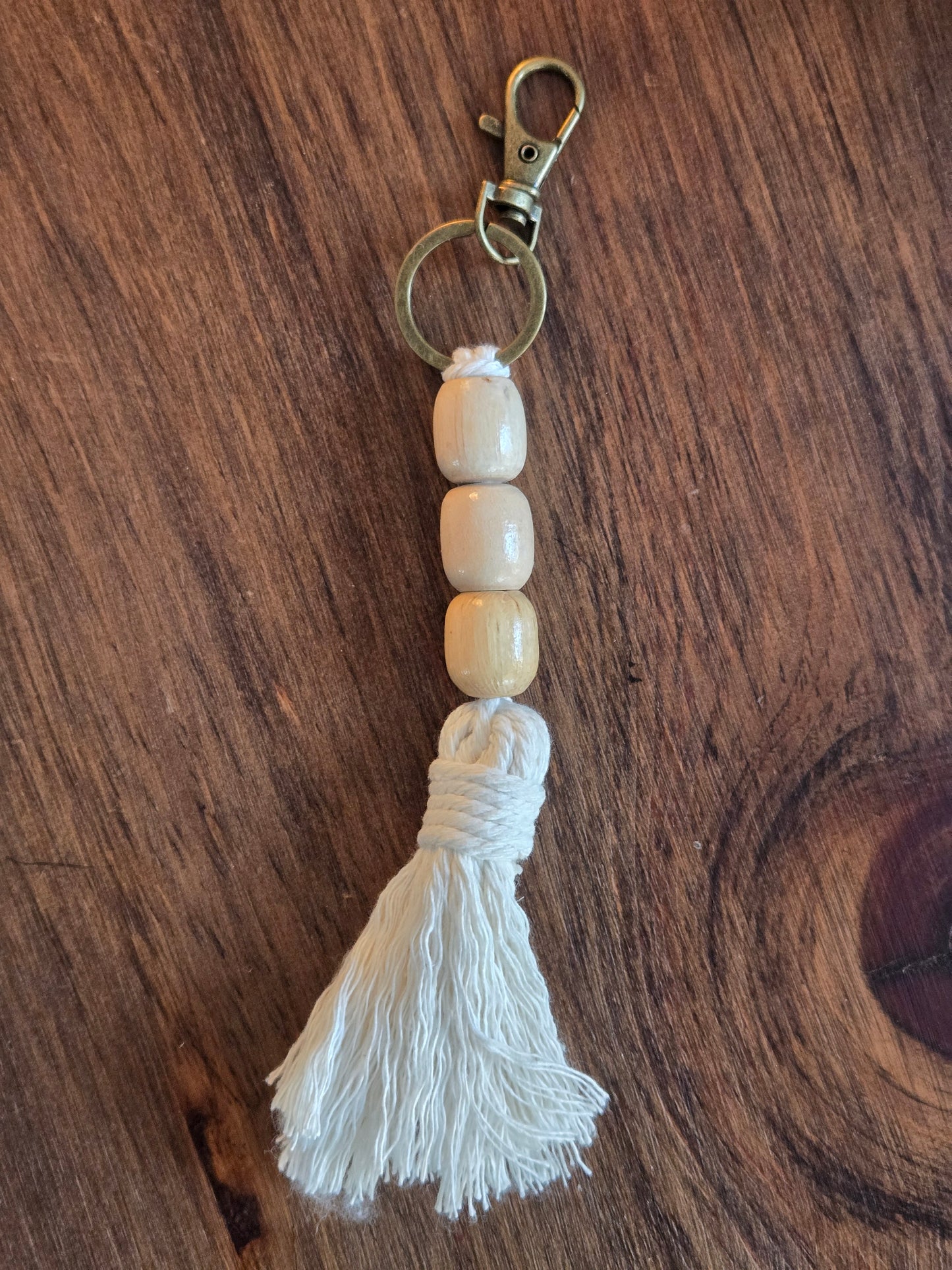 Macrame | Wooden Bead Tassel Keychain