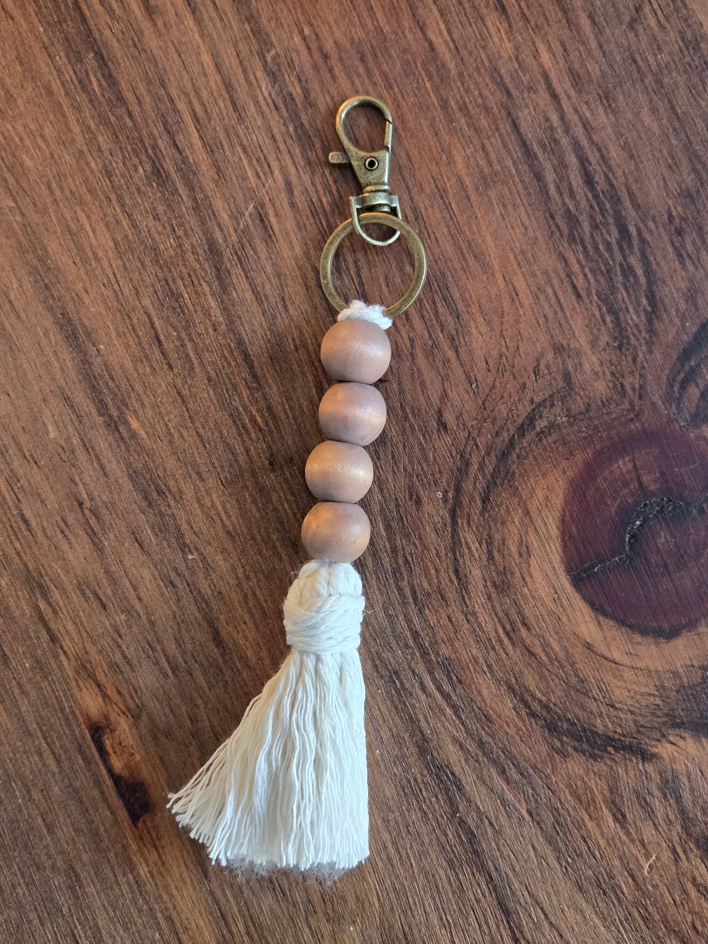 Macrame | Wooden Bead Tassel Keychain