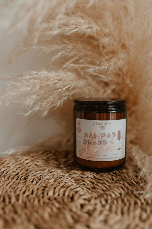 Pampas Grass & Prosecco | Coconut Wax + Beeswax Candle