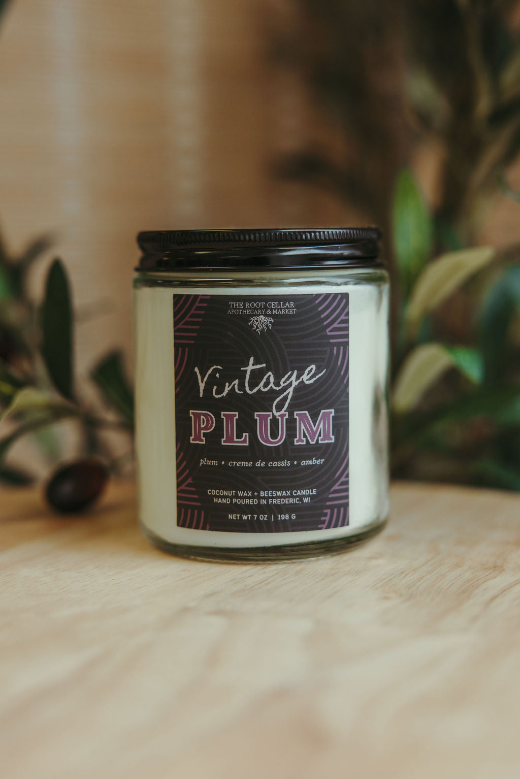 Vintage Plum | 7 oz Coconut Wax + Beeswax Candle