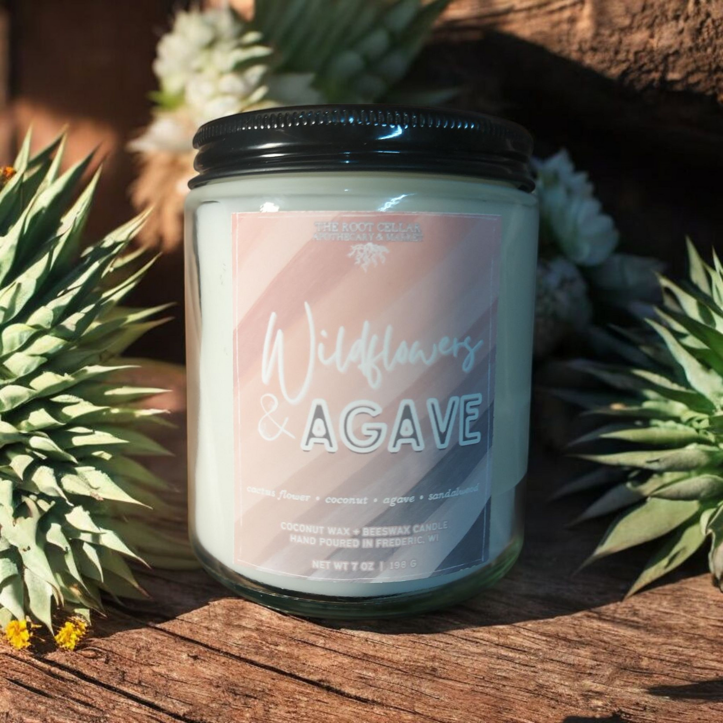 Wildflowers and Agave Candle