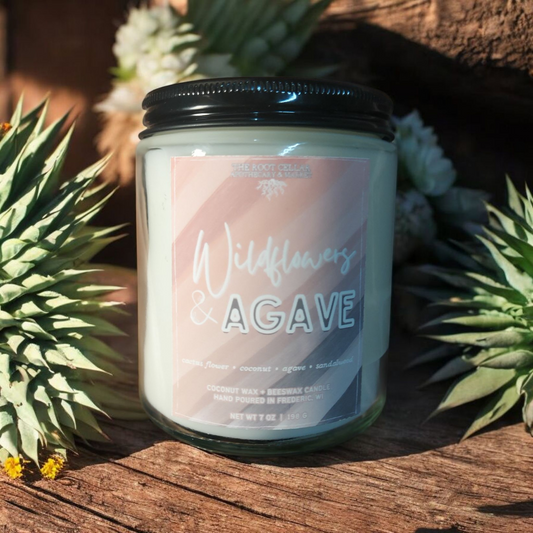 Wildflowers and Agave Candle